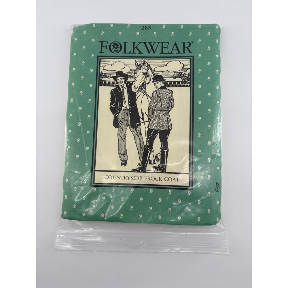 Vintage Folkwear 263 Countryside Frock Coat Sewing Pattern Men Women Uncut